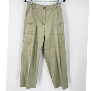 Vintage NY Khakis Women's High-Rise Straight Cargo Pants Army Green Size 10